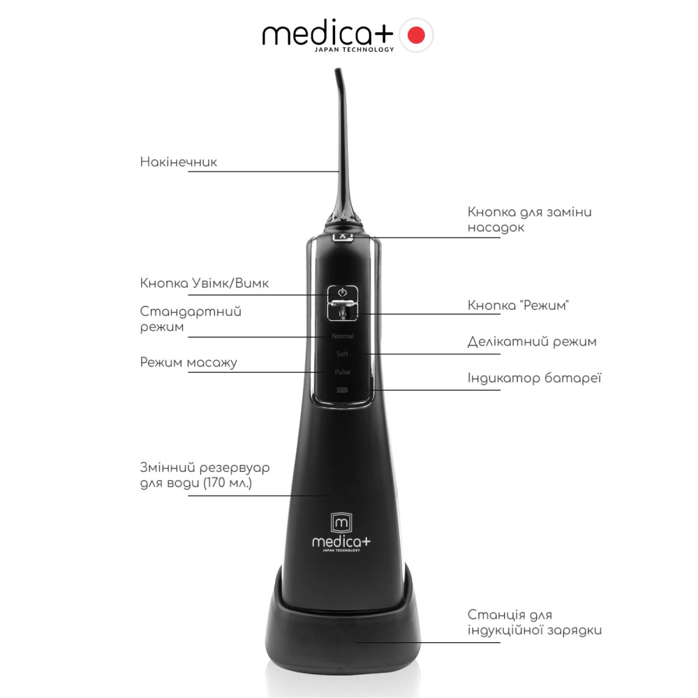 Купити Портативний іригатор MEDICA+ Prowater Clean 7.0 Black